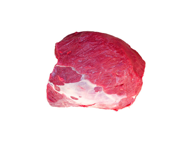 大块新鲜牛肉孤立在白色背景上。牛里脊肉图片下载