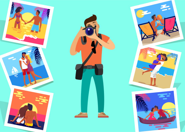 记忆卡情人日落，拥抱海岸线图片下载