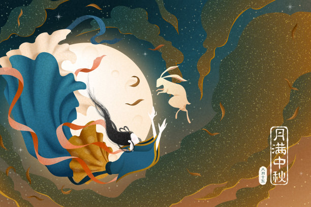 优雅的嫦娥和玉兔图片下载