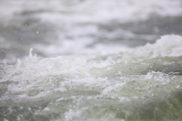 模糊和双散的海绵和海啸吹向海岸图片下载