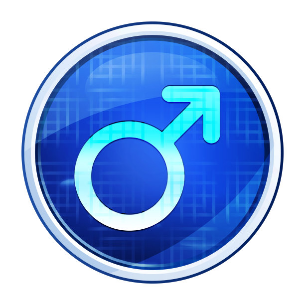 男性符号图标未来的蓝色圆形按钮矢量插图图片下载