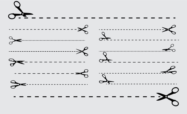 一套剪线剪，可编辑笔画。图片下载