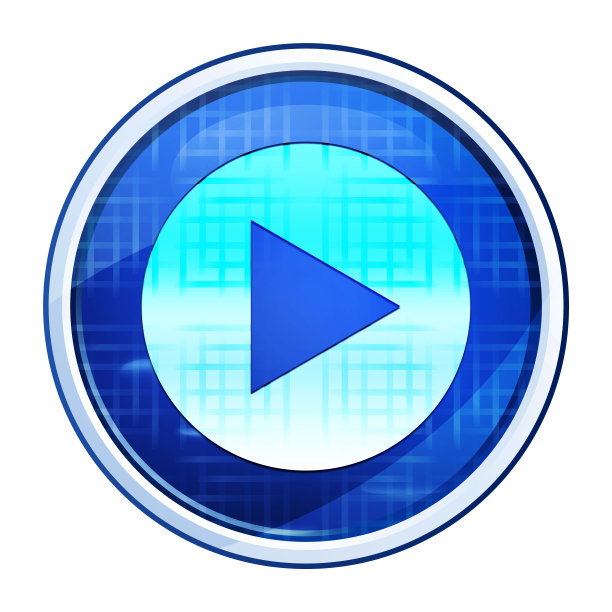 玩图标未来的蓝色圆形按钮矢量插图图片下载