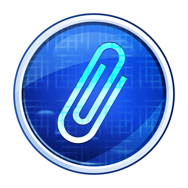 纸夹图标未来的蓝色圆形按钮矢量插图图片下载
