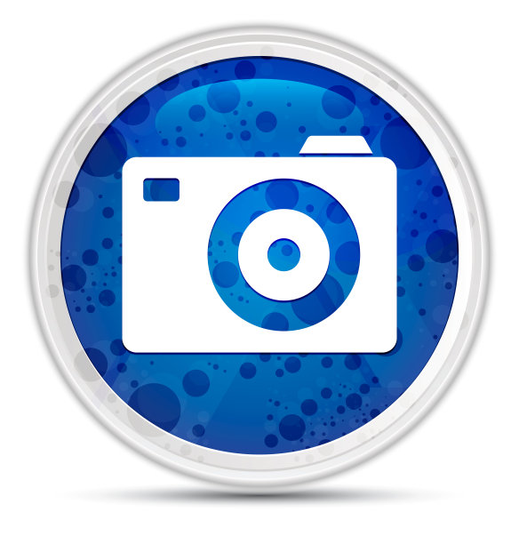 相机图标豪华蓝色圆形按钮图片下载