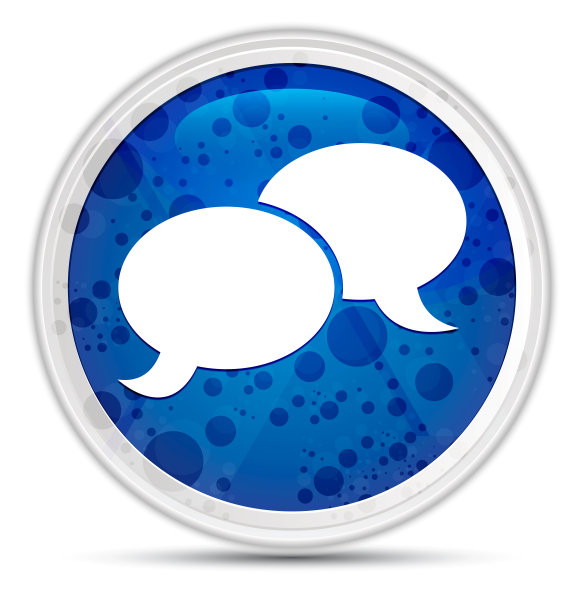 聊天图标豪华蓝色圆形按钮图片下载