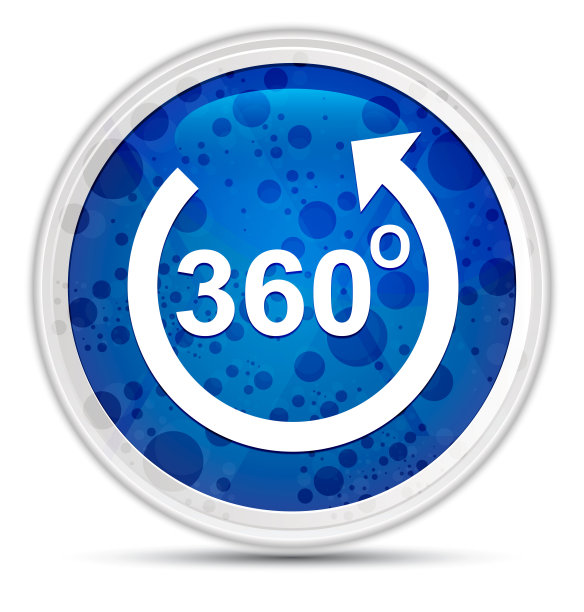 360度旋转箭头图标豪华蓝色圆形按钮图片下载