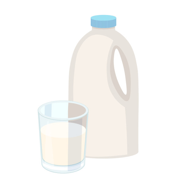 一杯牛奶与山墙顶部包装接近。牛奶盒和牛奶杯隔离在白色背景。矢量插图牛奶，食品服务，乳制品，饮料，美食，保健食品等图片下载
