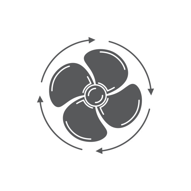 风扇旋转方向矢量图标符号隔离在白色背景上图片下载