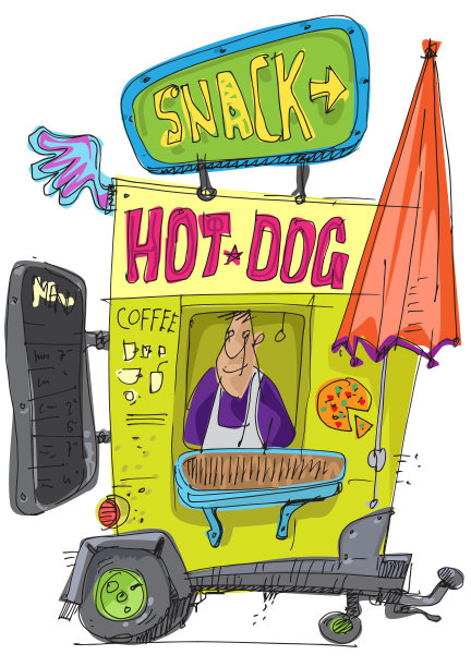 拖车的街头食品。图片下载