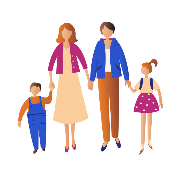 两个妇女带着孩子一起去素材图片