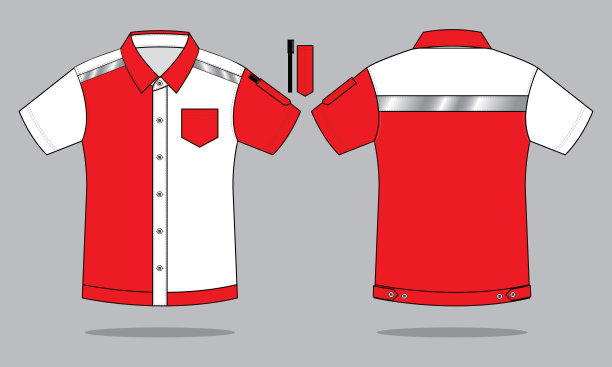 制服衬衫设计向量(红/白)图片下载