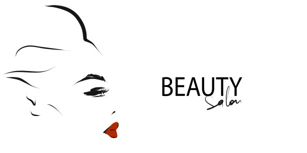 美容院的名片。年轻时尚的女人与发型。美丽的女孩脸，侧面。手绘和书法设计元素主题上的美图片下载