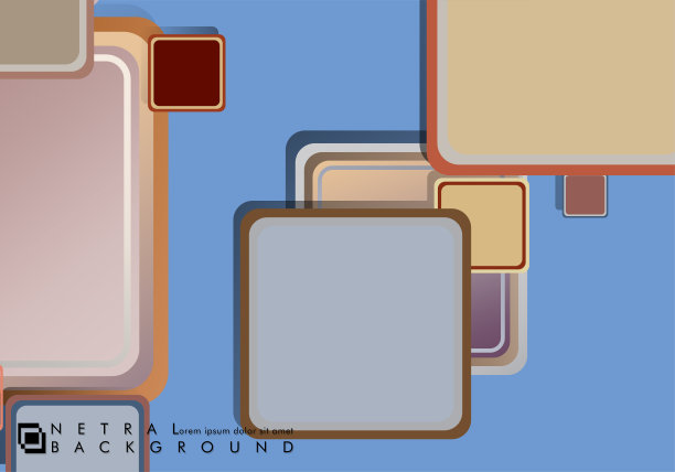 方形矢量背景与石头和砖的颜色重叠。矢量图图片下载