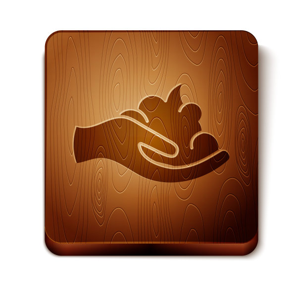 棕色剃须凝胶泡沫手上图标孤立在白色背景。剃须膏。木制方形按钮。矢量图图片下载