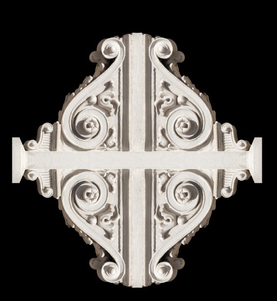 石膏灰泥、石膏花纹装饰物、墙面纹理图片下载