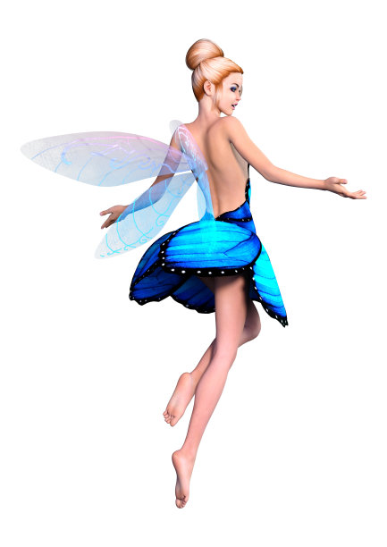 3D插图幻想仙子上的白色图片下载