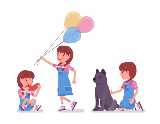 女童7至9岁，女学龄儿童活动图片下载