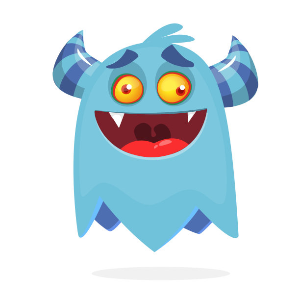 有趣的卡通怪物。矢量万圣节插图图片下载