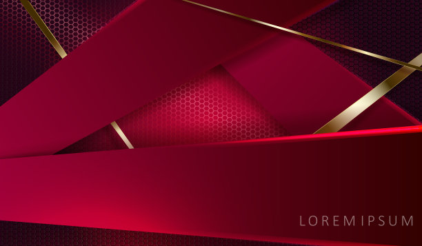 粉红色几何图案，网格，方形框架和金色条纹图片下载