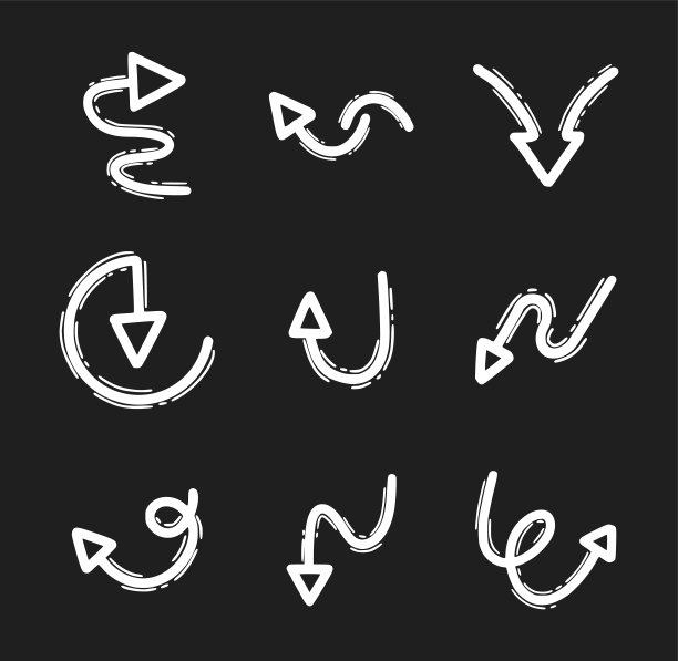 一套手绘箭头涂鸦图片下载