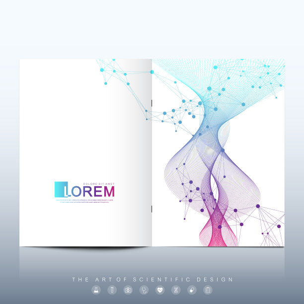 现代保健封面模板设计，用于报告和医疗手册设计，传单，单张印刷演示。医疗保健封面模板科学设计矢量插图图片下载