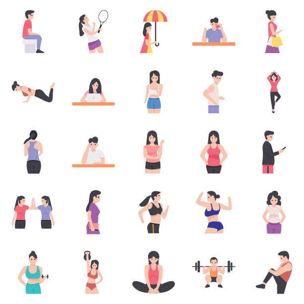 人物活动图标集图片下载