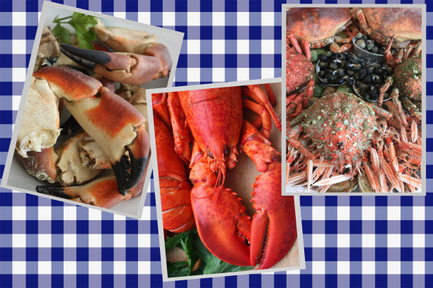 海鲜餐厅菜单龙虾螃蟹贝壳图片下载