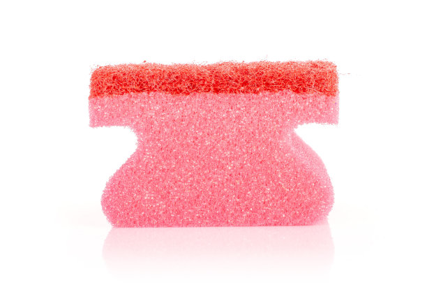 厨房清洁海绵上隔离白色图片下载