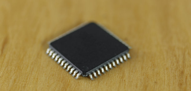 电子元件:微芯片宏图像，第一针聚焦图片下载