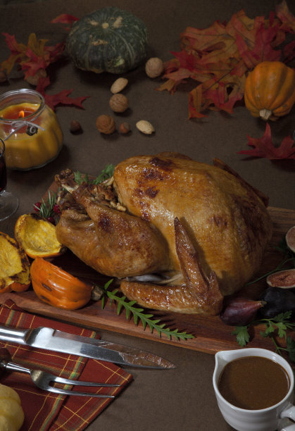 感恩节传统烤火鸡图片下载