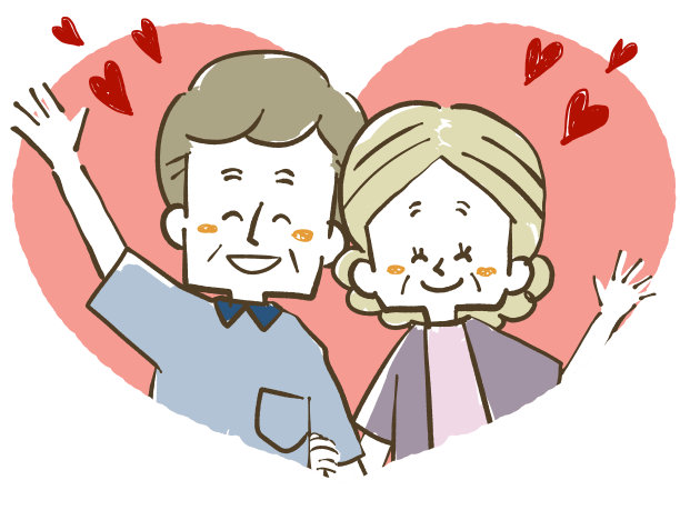 微笑的老夫妇心形图片下载