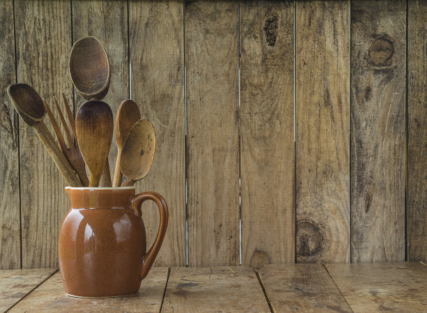 复古厨房质朴的木制背景图片下载