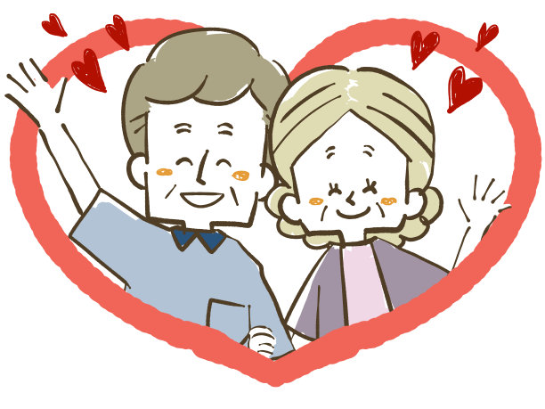 微笑的老夫妇心形图片下载