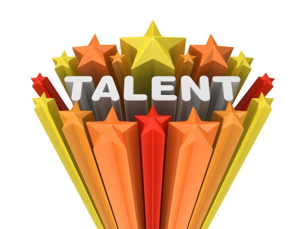 彩色星星与才华字- 3D渲染图片下载