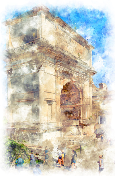 插图阿科迪蒂托，罗马，意大利，夏天图片下载