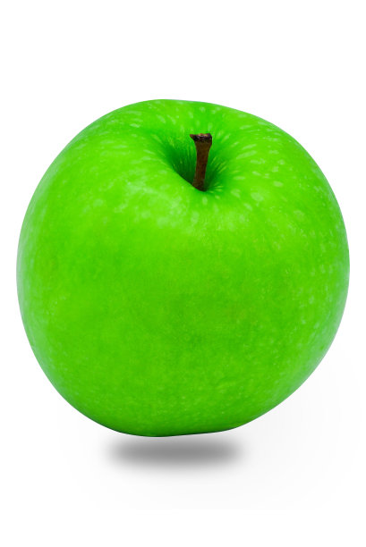 新鲜的绿色苹果孤立在白色的背景。图片下载