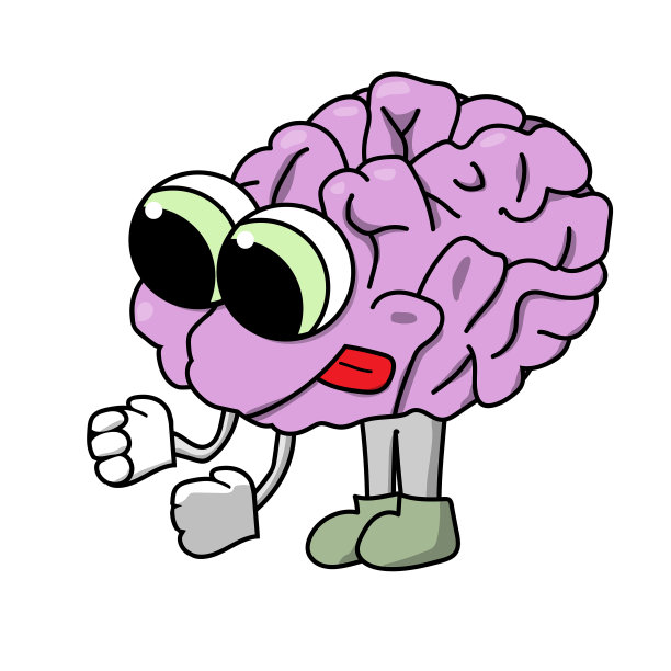 可爱有目的性的卡通大脑。孤立的矢量图图片下载