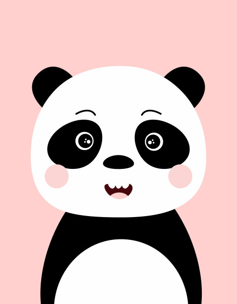 可爱的熊猫孤立图片下载
