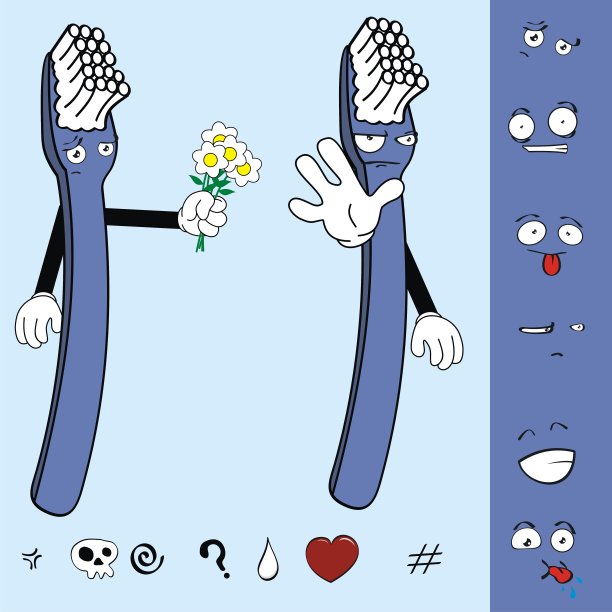 牙刷卡通表情集图片下载