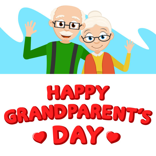 爷爷友好地拥抱着奶奶，从白纸后面挥手致意。天的祖父母图片下载