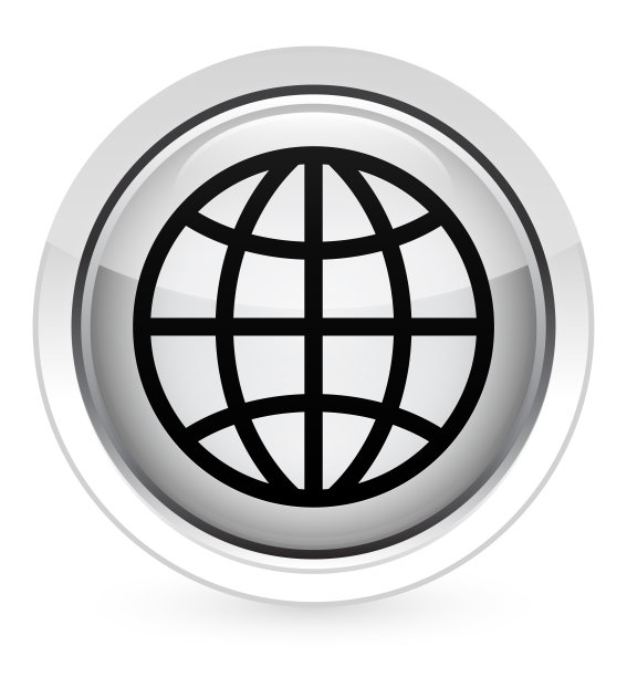 世界图标水晶白色圆形按钮图片下载