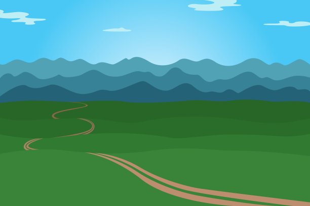 山脊和小路。卡通景观。矢量图图片下载