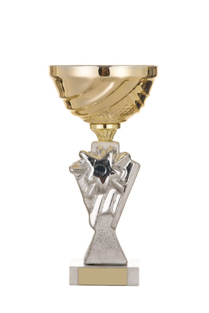 美丽的金属，金，银，铜杯为第一，第二，第三名在孤立的背景图片下载