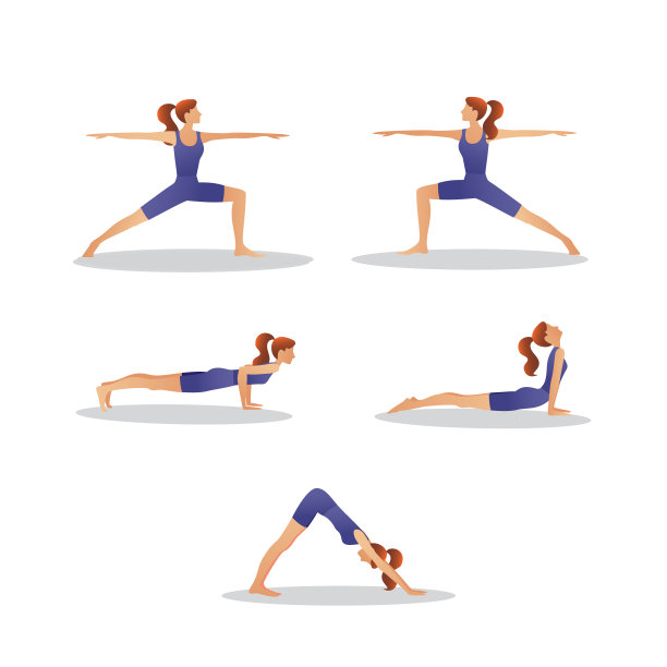 瑜伽姿势的集合。图片下载