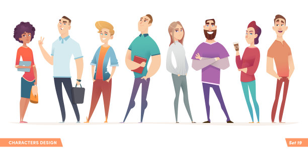 一群富有魅力的微笑年轻人站在一起。人与学生、青年专业人士收藏。图片下载