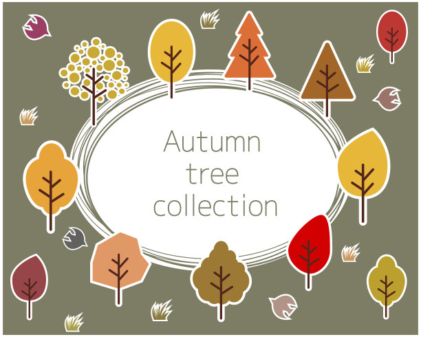 矢量插图。秋天的树。可爱的鸟。图片下载