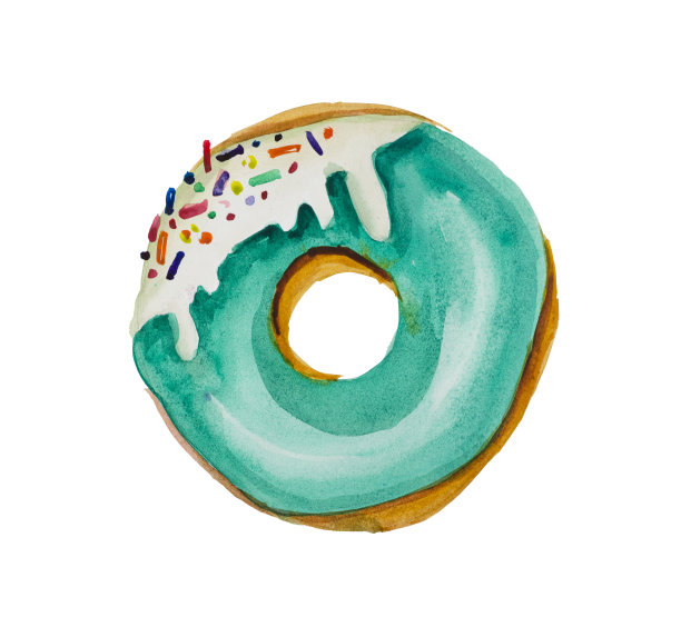 水彩甜甜圈图片下载