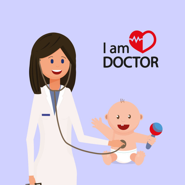儿科医生用听诊器检查男婴。图片下载