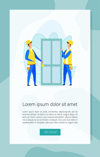 穿着制服手持木门的男建筑工人图片下载